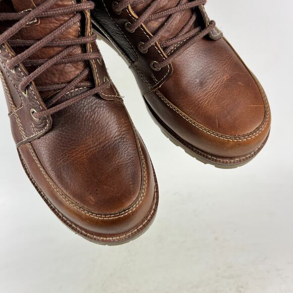LLBean brown leather East Point Oxfords us men’s size 8 moc toe waterproof boots - Picture 10 of 12